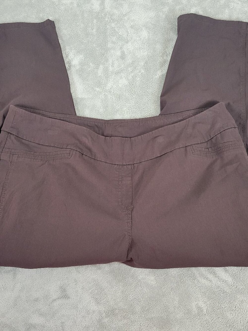 Westbound Pants 24W Plus Solid Brown Dress Elastic Waist Pull On Straight BRO23E
